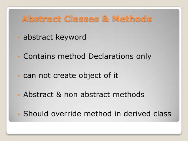 Abstraction in java | PPTX | Programming Languages | Computing