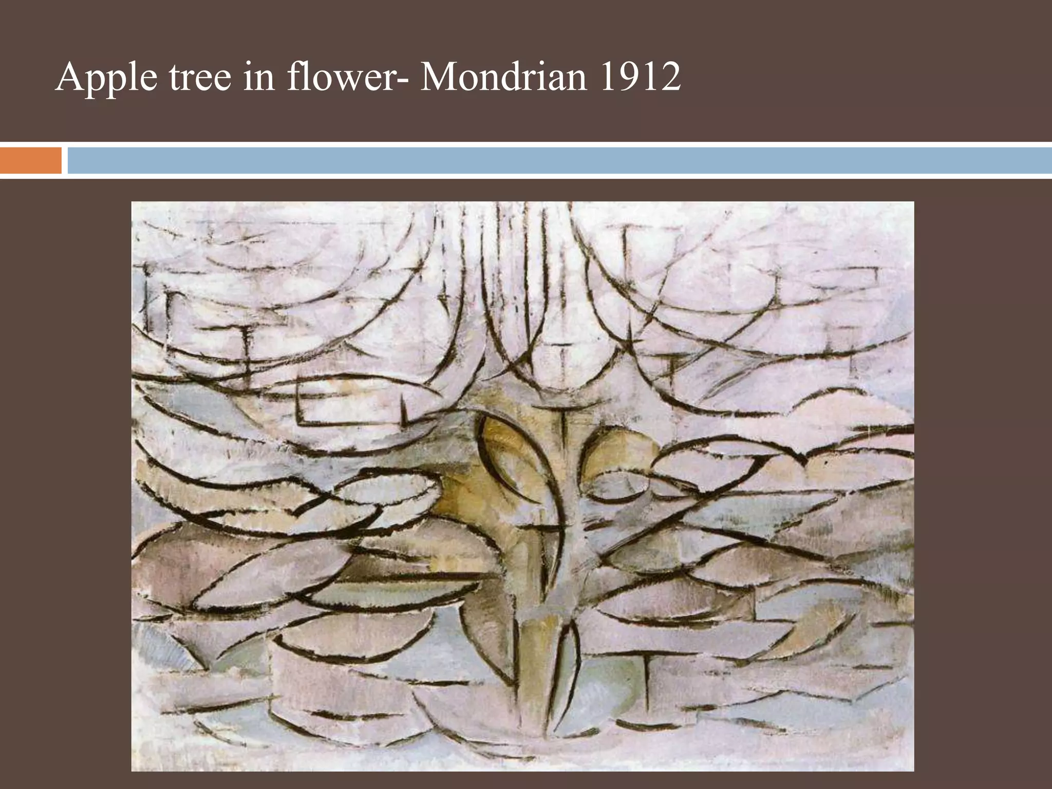 Apple tree in flower- Mondrian 1912