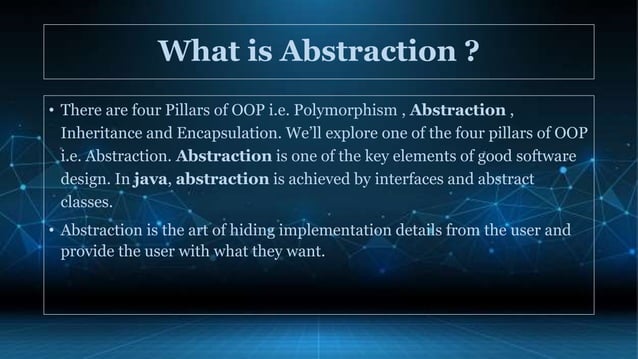 Abstraction java | PPT | Free Download