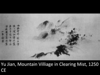 Yu Jian, Mountain Villiage in Clearing Mist, 1250 CE 