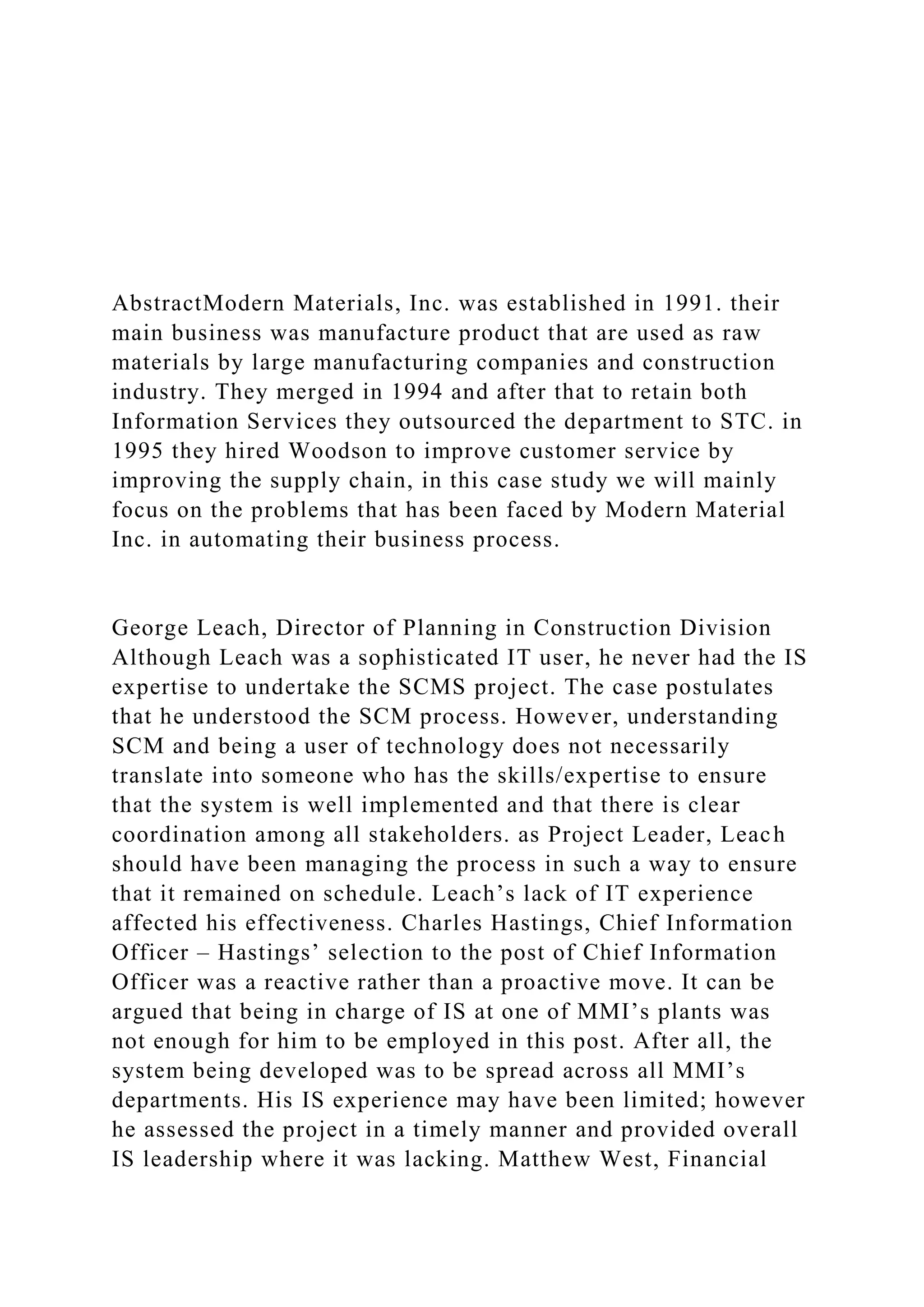 AbstractModern Materials, Inc. was established in 1991. th.docx