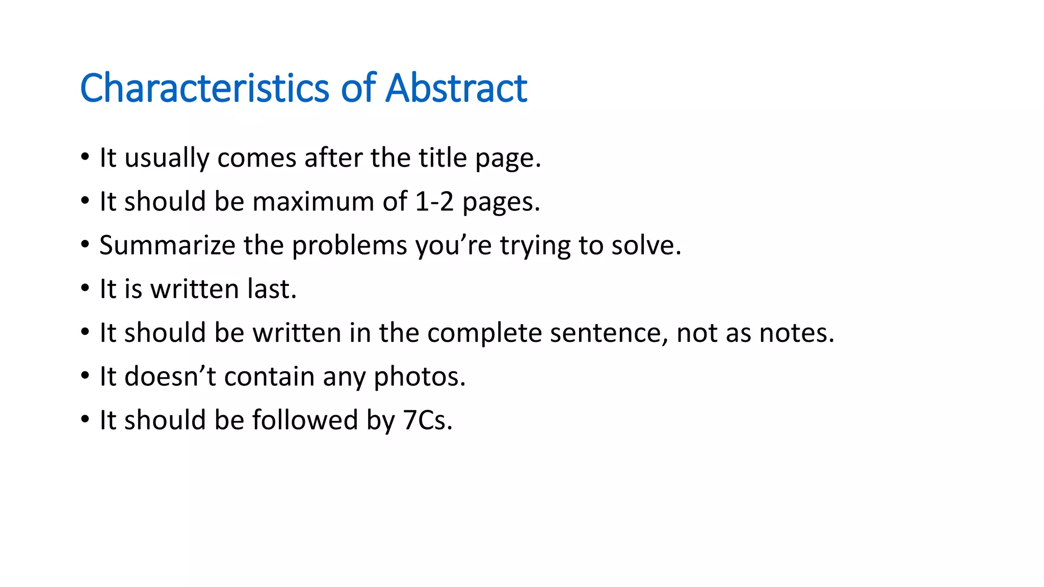 Abstract or executive summary | PPT