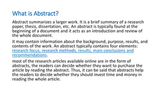 Abstract or executive summary | PPT