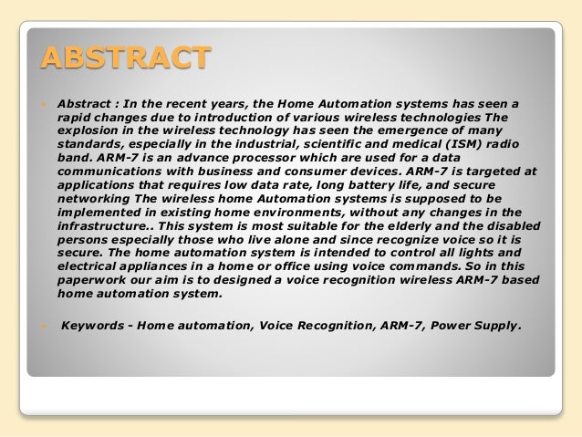 Smart home project and voice recognition Smart home project and voice recognition
