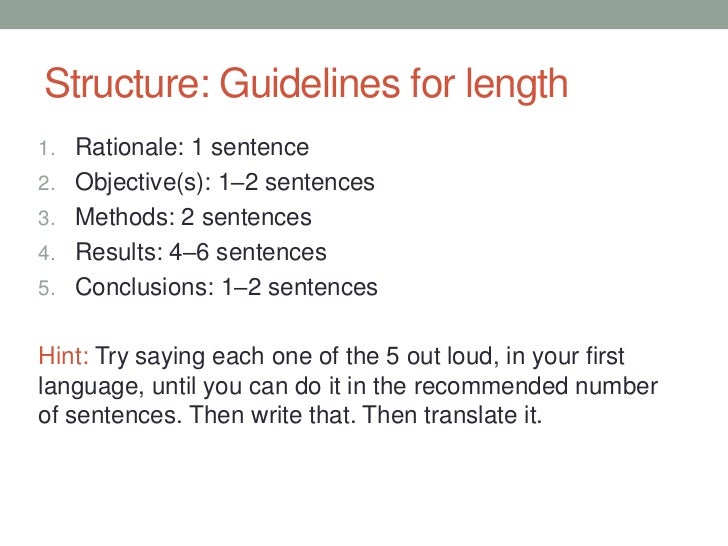 How to write abstract for paper presentation