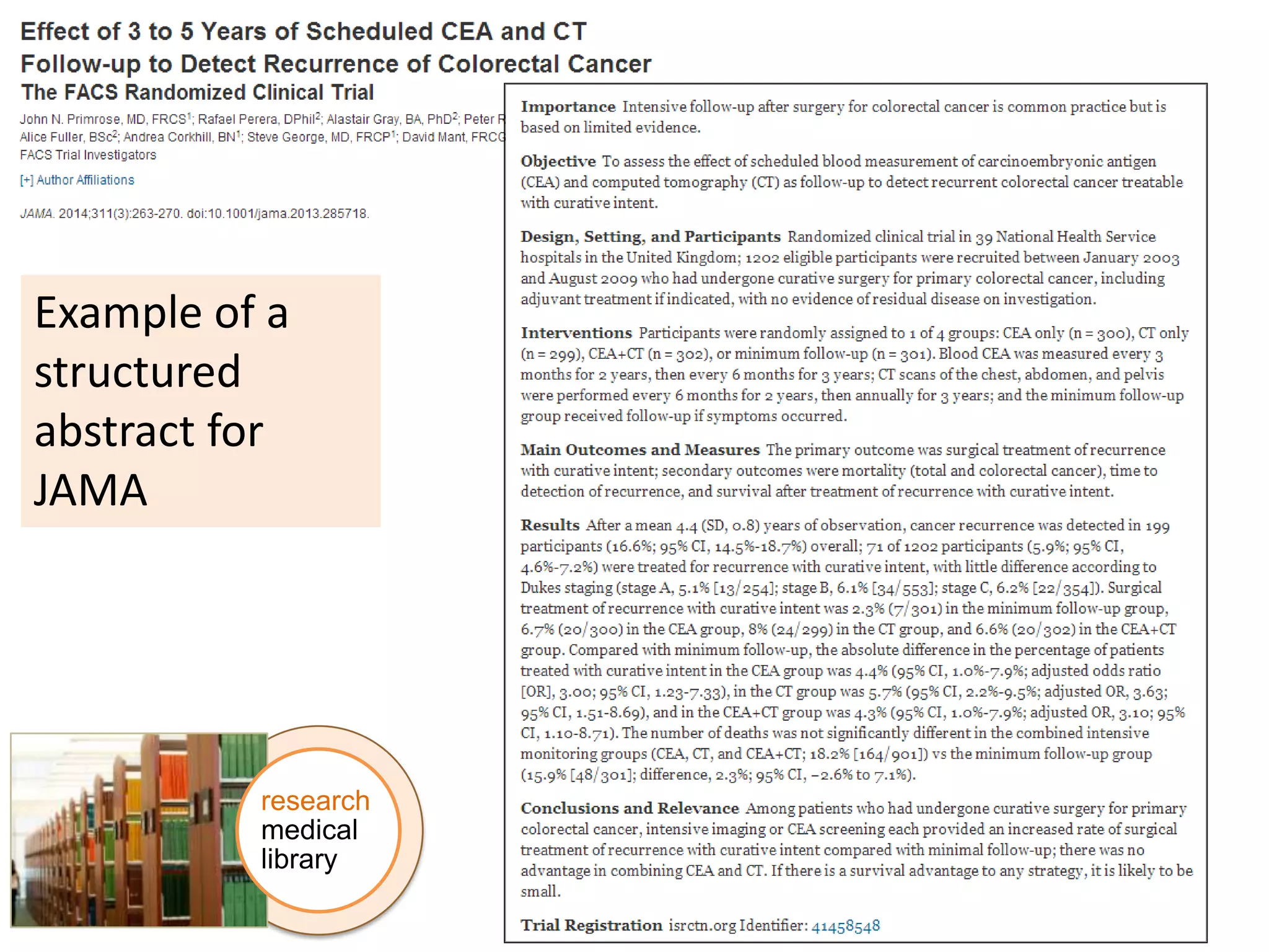 Example of a
structured
abstract for
JAMA

research
medical
library

 