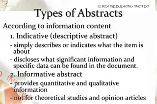 Abstracts & abstracting