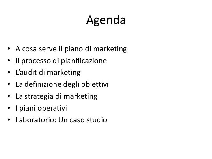 piano di marketing