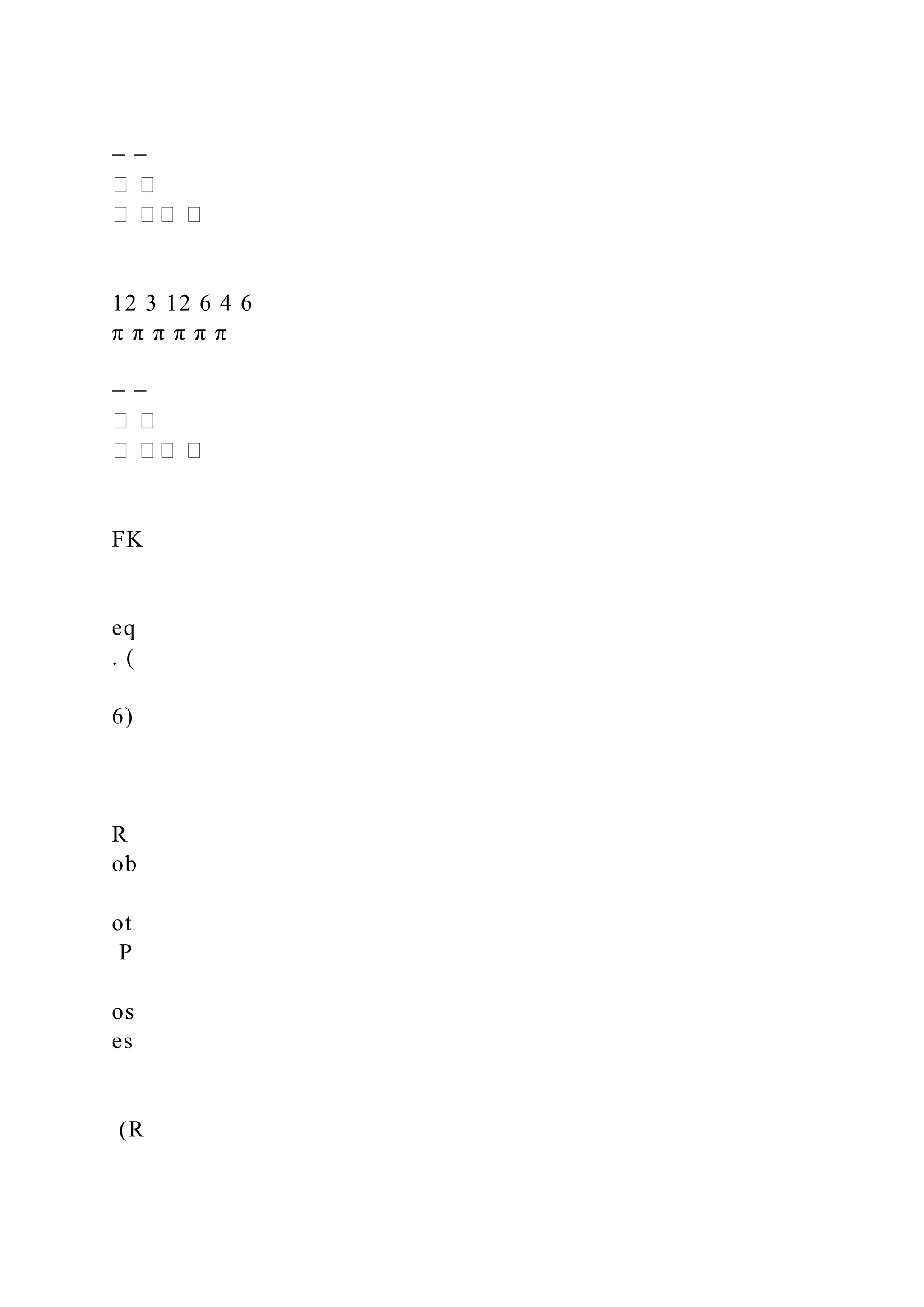 − −
12 3 12 6 4 6
π π π π π π
− −
FK
eq
. (
6)
R
ob
ot
P
os
es
(R
 