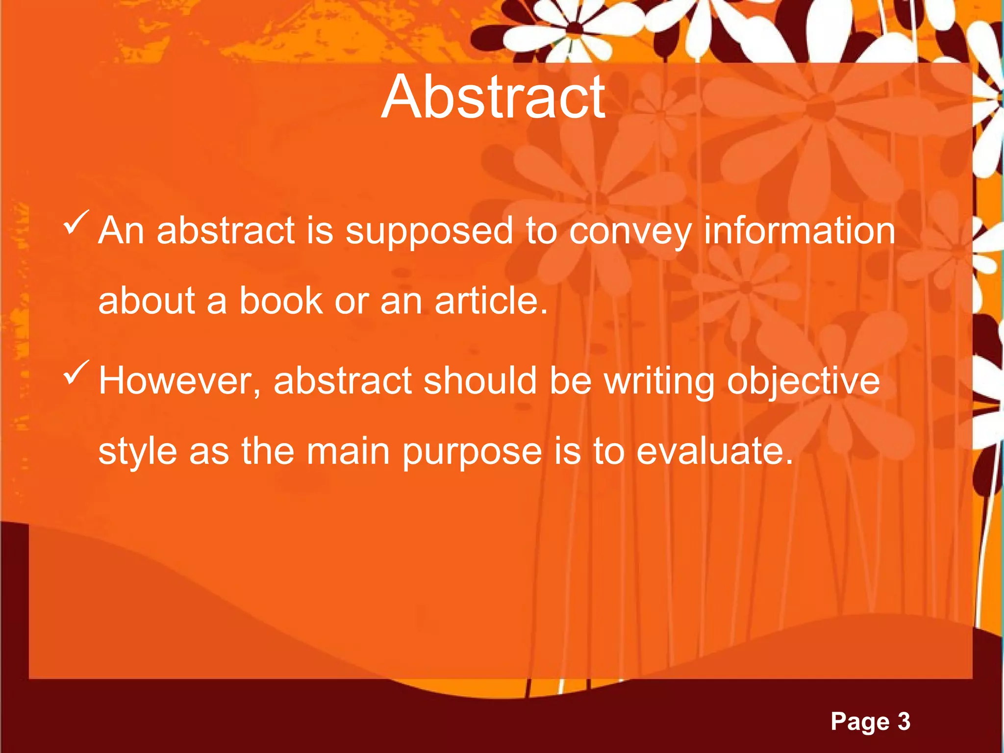 Abstract vs annotated bibliography | PPT