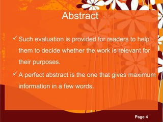Abstract vs annotated bibliography | PPT