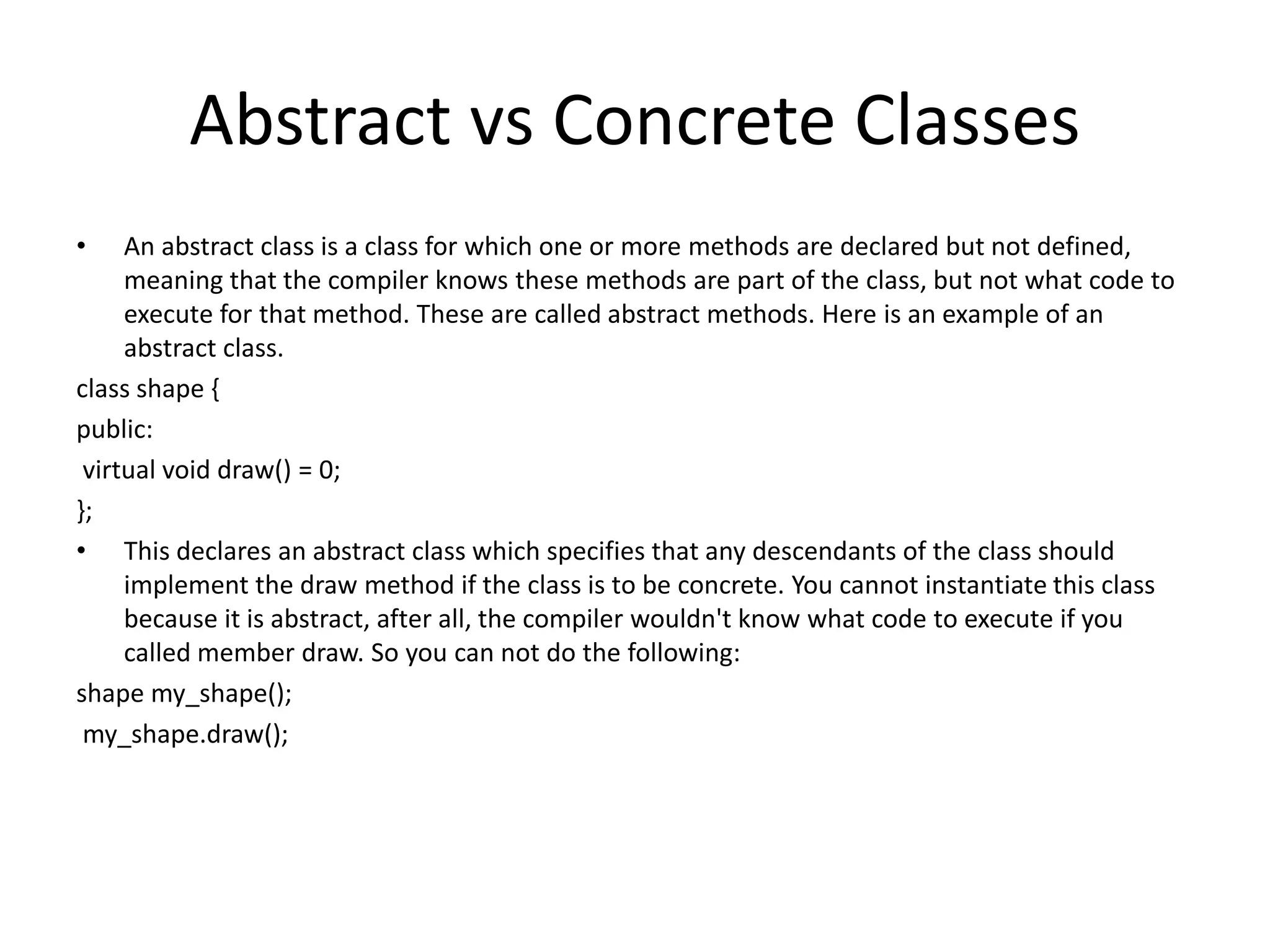 Abstract vs Concrete Classes.pptx | Free Download