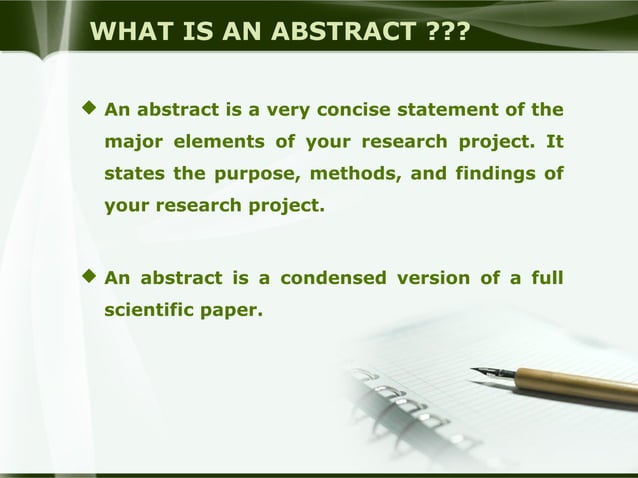 Abstract writing | PPT