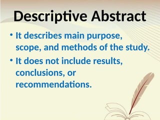 Abstract Writing.pptx abstract design and abstract writing | PPTX