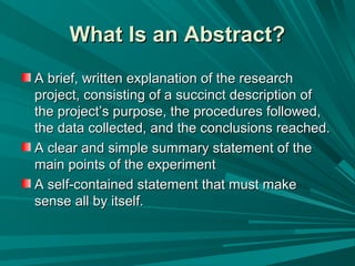 Abstracted Statement Abstract writingprocess | PPT
