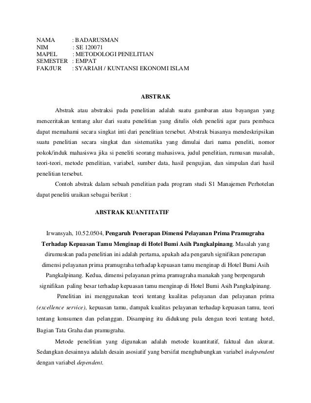 Cara Membuat Abstrak Skripsi Dan Contohnya - Dunia Sosial