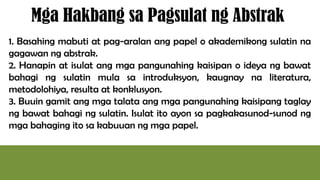 Filipino sa Piling Larang (Akademik) - Abstrak | PPTX