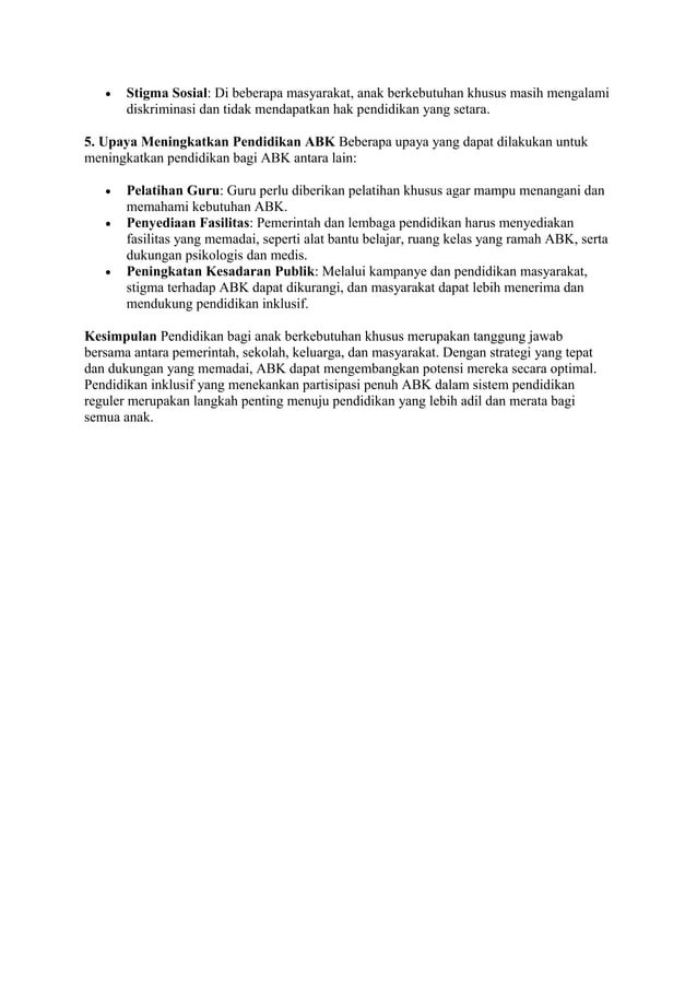 Abstrak Pendidikan Anak Berkebutuhan Khusus Pdf