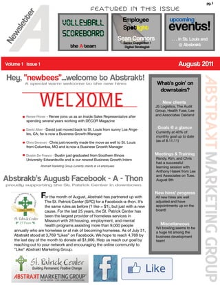 Abstrakt Newsletter- August Issue