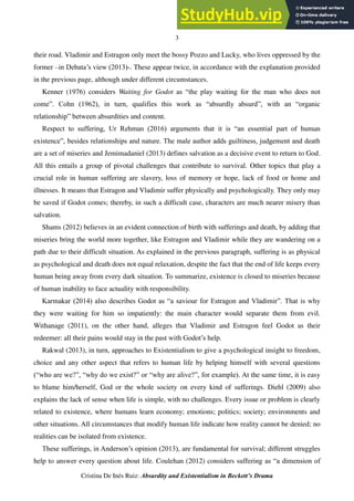 Absurdity And Existentialism In Samuel Beckett S Drama | PDF