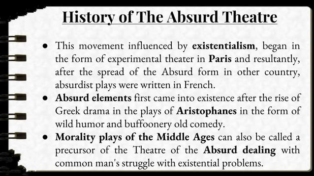 Theatre Of Absurd Characteristics Characteristics of Absurd Theatre | PPTX