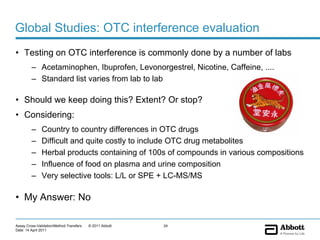 Transfer Validators Learning from issues in assay cross-validation / method transfers | PDF