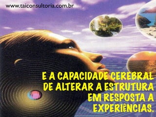 E A CAPACIDADE CEREBRAL
DE ALTERAR A ESTRUTURA
EM RESPOSTA A
EXPERIÊNCIAS.
www.taiconsultoria.com.br
 