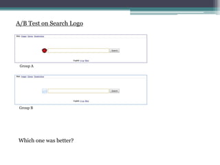 A/B Test on Search Logo
Group A
Group B
Which one was better?
 