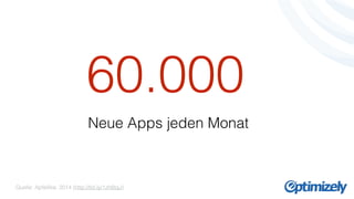 60.000 
Neue Apps jeden Monat 
Quelle: Apfellike, 2014 (http://bit.ly/1zh6tqJ) 
 