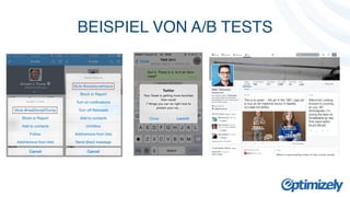 BEISPIEL VON A/B TESTS 
 