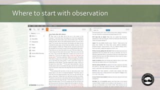 Where to start with observation
 