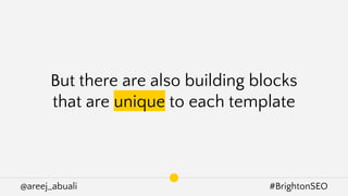 @areej_abuali #BrightonSEO
But there are also building blocks
that are unique to each template
 