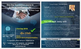 ONE DAY FOUNDATION COURSE IN  ARTIFICIAL INTELLIGENCE(AI)