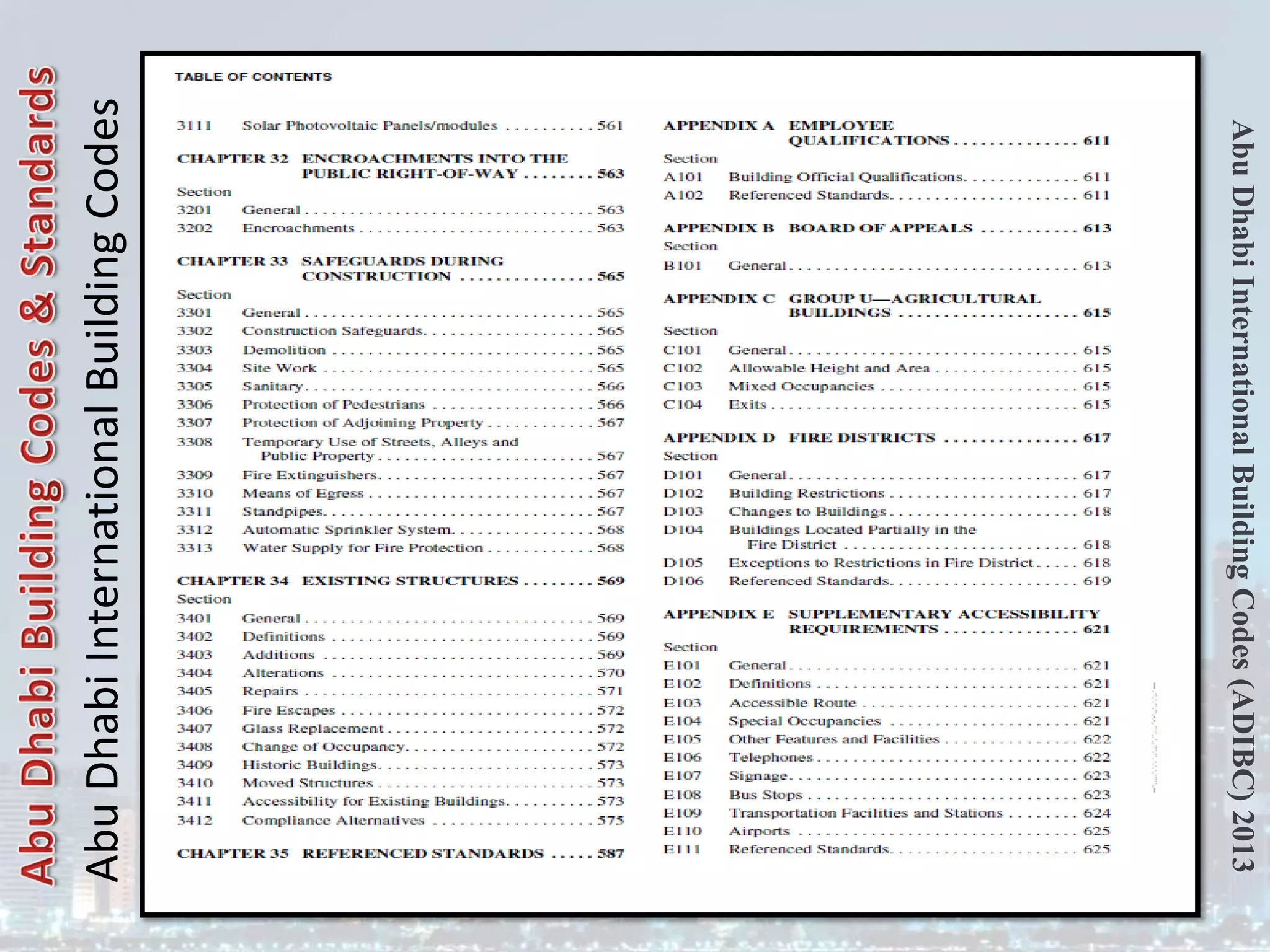 Abu
Dhabi
International
Building
Codes
Abu
Dhabi
International
Building
Codes
(ADIBC)
2013
 