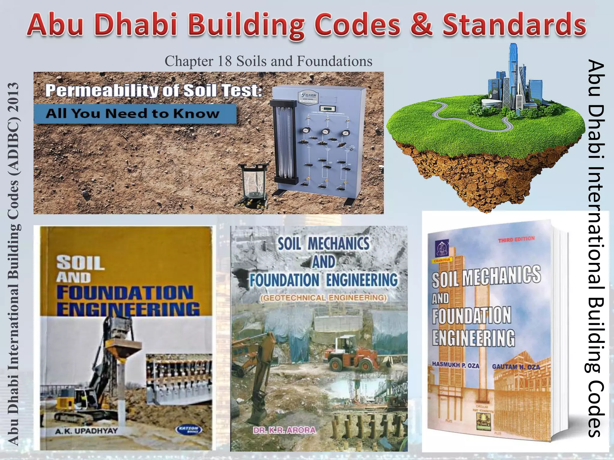 Abu
Dhabi
International
Building
Codes
(ADIBC)
2013
Chapter 18 Soils and Foundations
Abu
Dhabi
International
Building
Codes
 