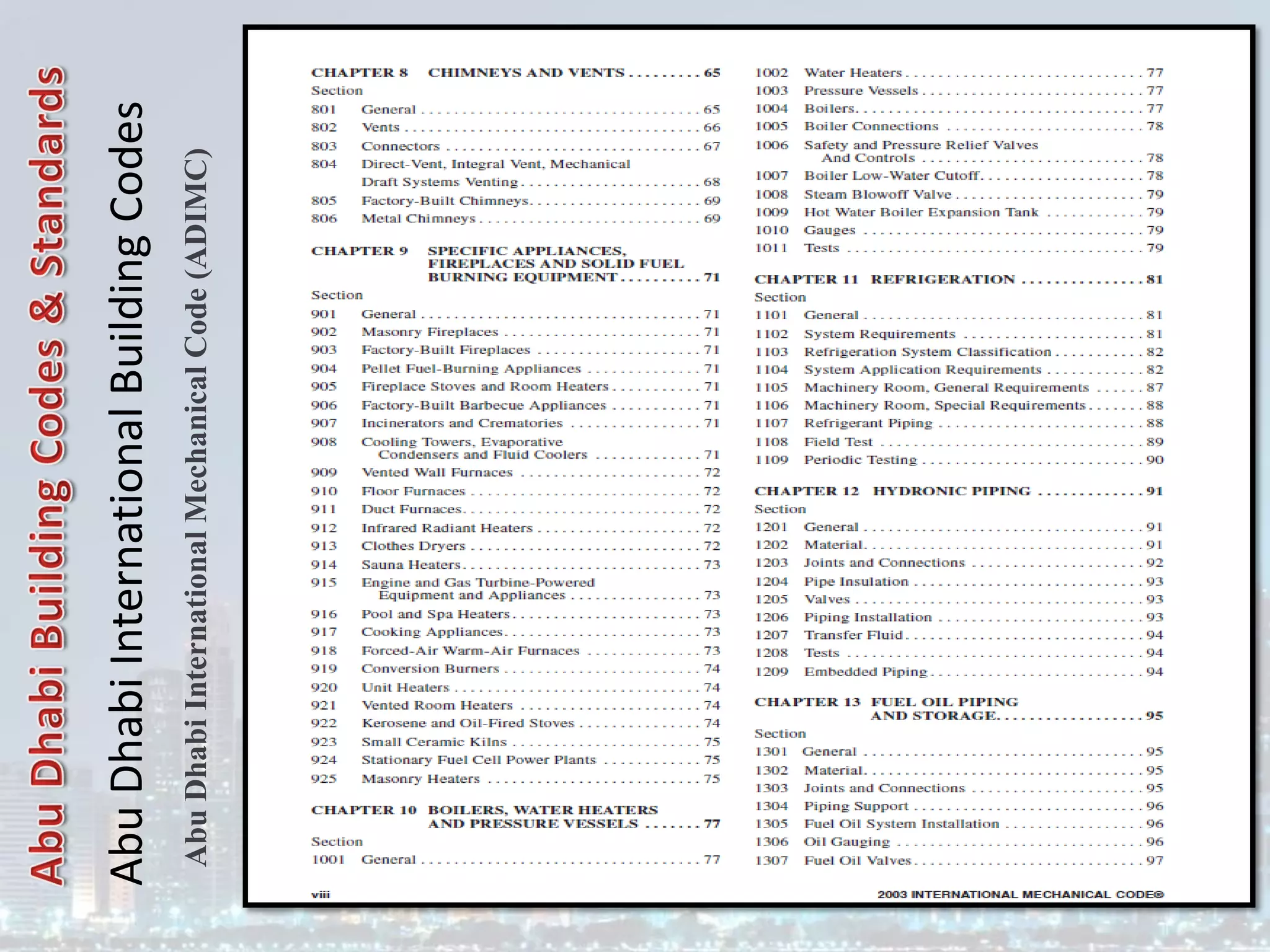 Abu
Dhabi
International
Building
Codes
Abu
Dhabi
International
Mechanical
Code
(ADIMC)
 