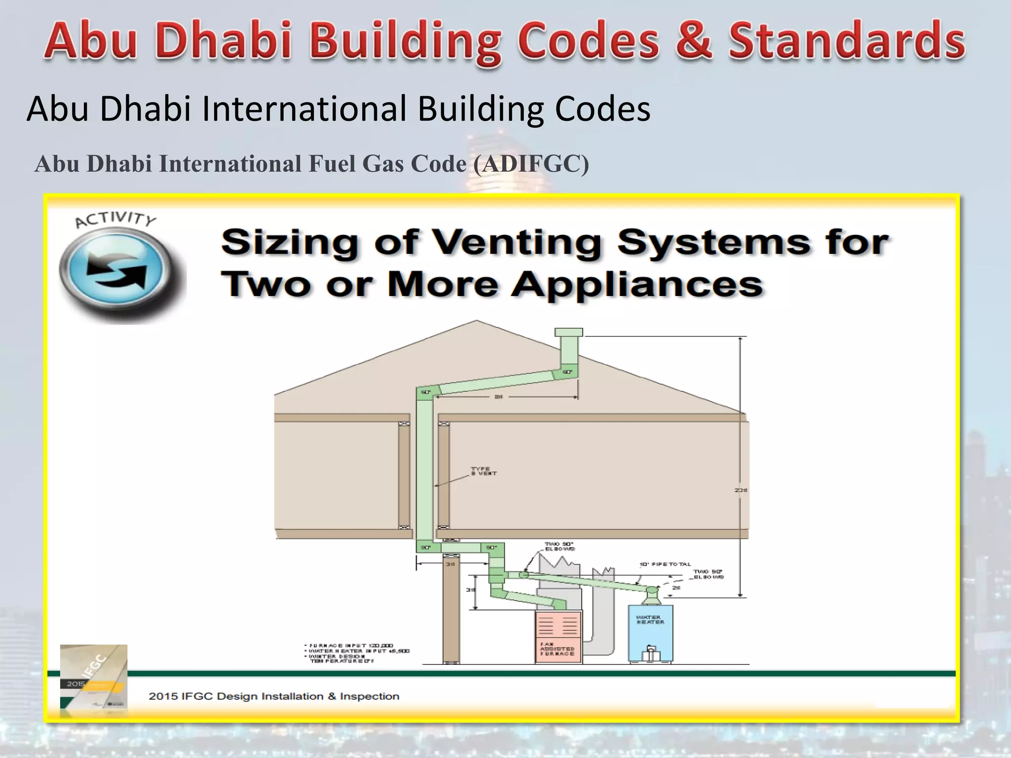 Abu Dhabi International Building Codes
Abu Dhabi International Fuel Gas Code (ADIFGC)
 
