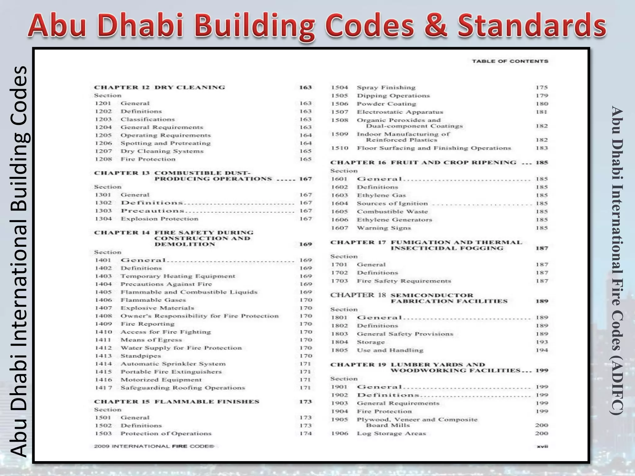 Abu
Dhabi
International
Building
Codes
Abu
Dhabi
International
Fire
Codes
(ADIFC)
 