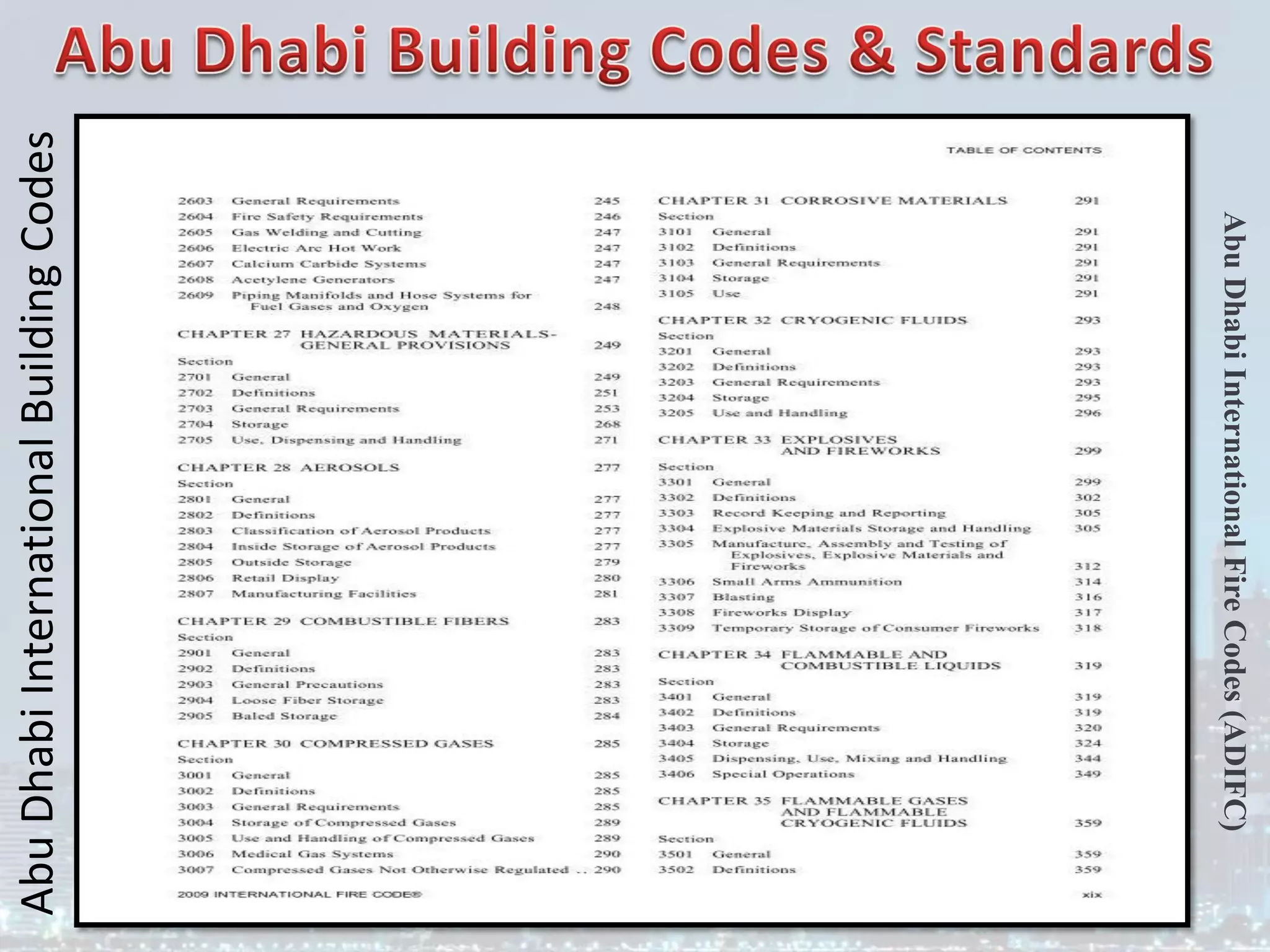 Abu
Dhabi
International
Building
Codes
Abu
Dhabi
International
Fire
Codes
(ADIFC)
 