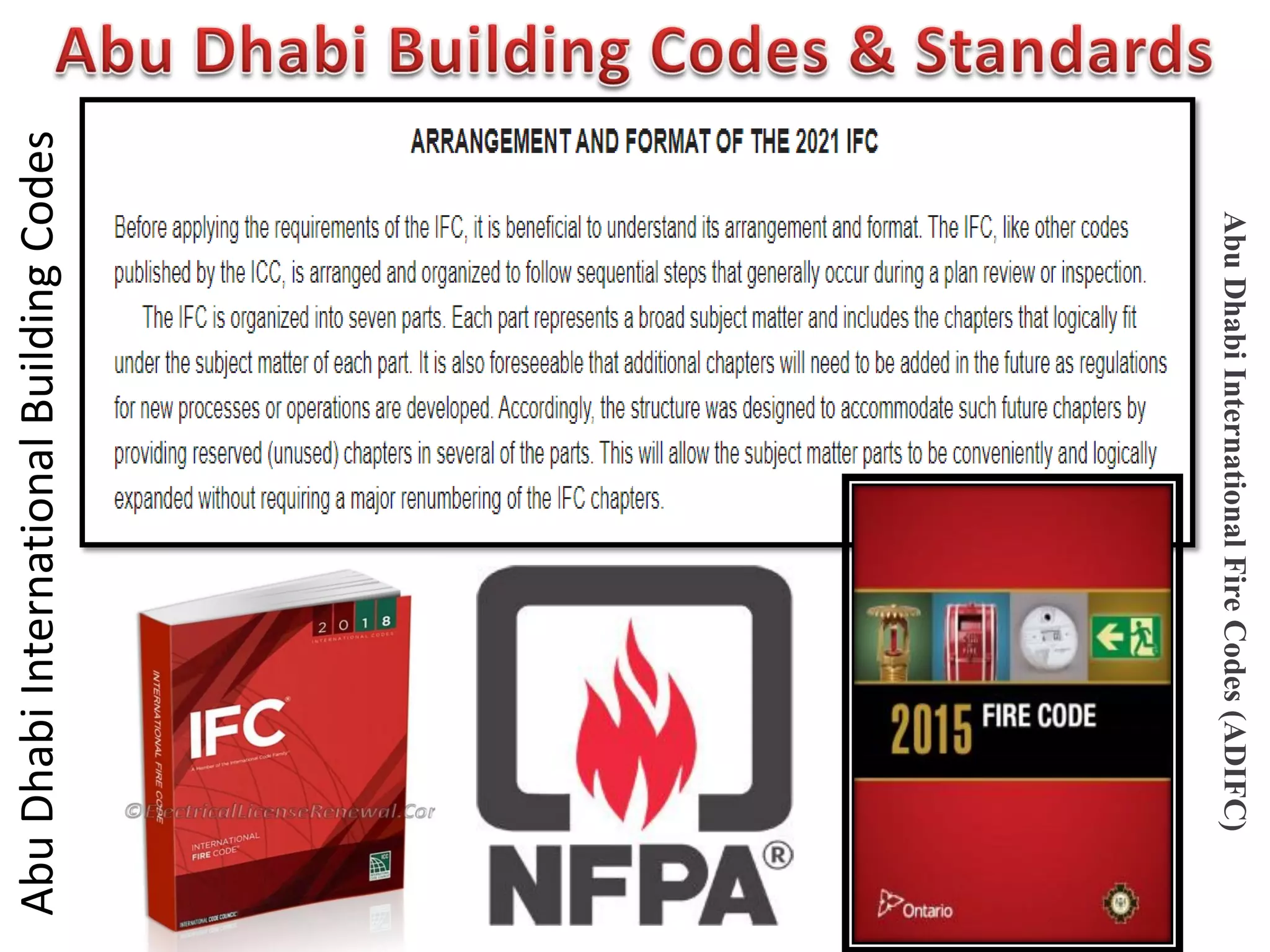 Abu
Dhabi
International
Building
Codes
Abu
Dhabi
International
Fire
Codes
(ADIFC)
 