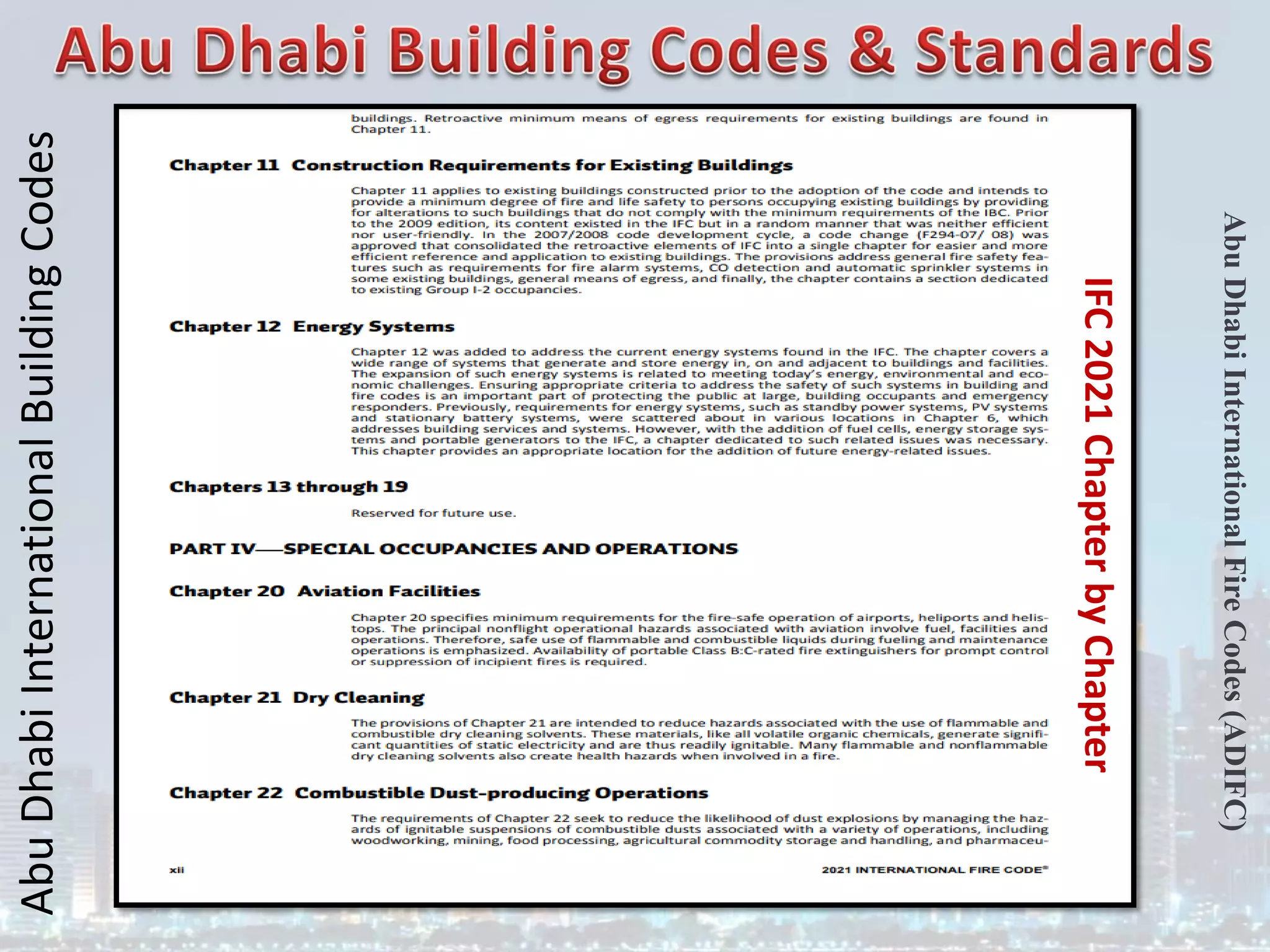 Abu
Dhabi
International
Building
Codes
Abu
Dhabi
International
Fire
Codes
(ADIFC)
IFC
2021
Chapter
by
Chapter
 