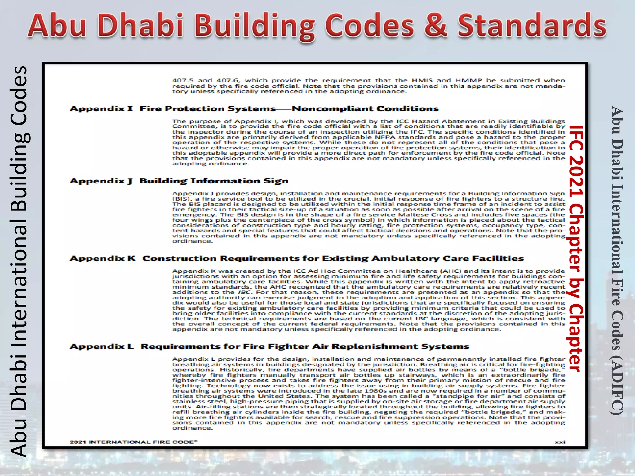 Abu
Dhabi
International
Building
Codes
Abu
Dhabi
International
Fire
Codes
(ADIFC)
IFC
2021
Chapter
by
Chapter
 