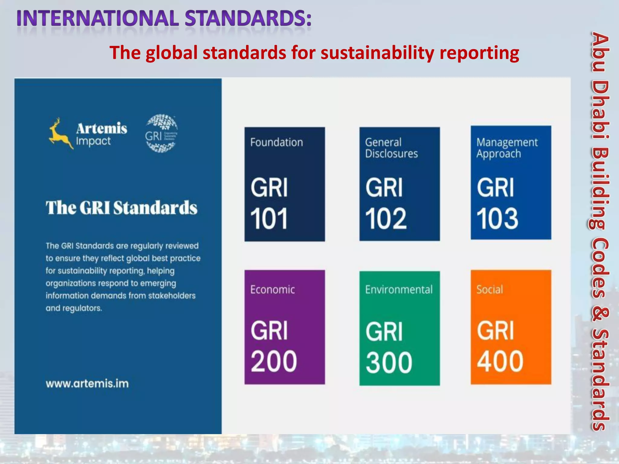 The global standards for sustainability reporting
 