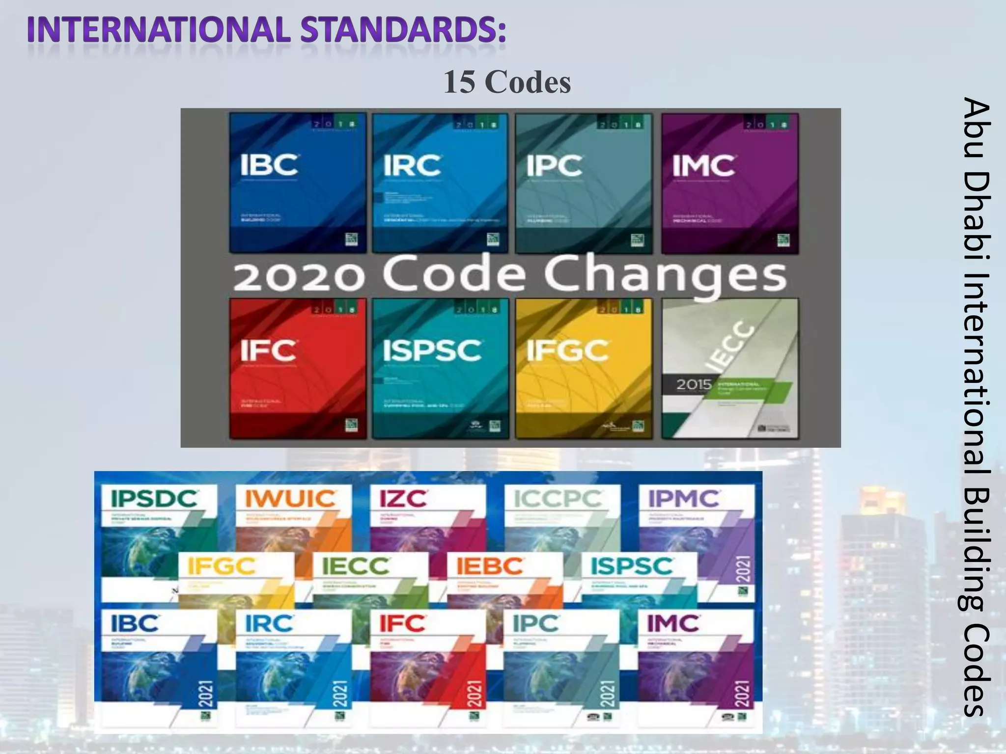 Abu
Dhabi
International
Building
Codes
15 Codes
 