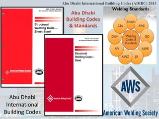 Abu Dhabi
International
Building Codes
Abu Dhabi International Building Codes (ADIBC) 2013
 