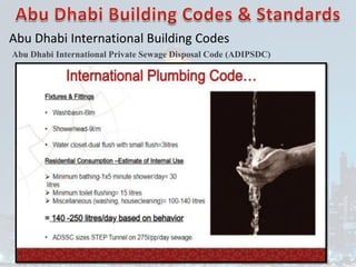 Abu Dhabi International Building Codes
Abu Dhabi International Private Sewage Disposal Code (ADIPSDC)
 