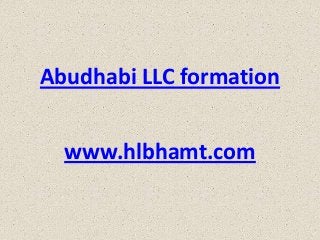 Abudhabi LLC formation
www.hlbhamt.com
 