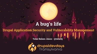 A bug’s life
Drupal Application Security and Vulnerability Management
Tatar Balazs Janos - @tatarbj
 