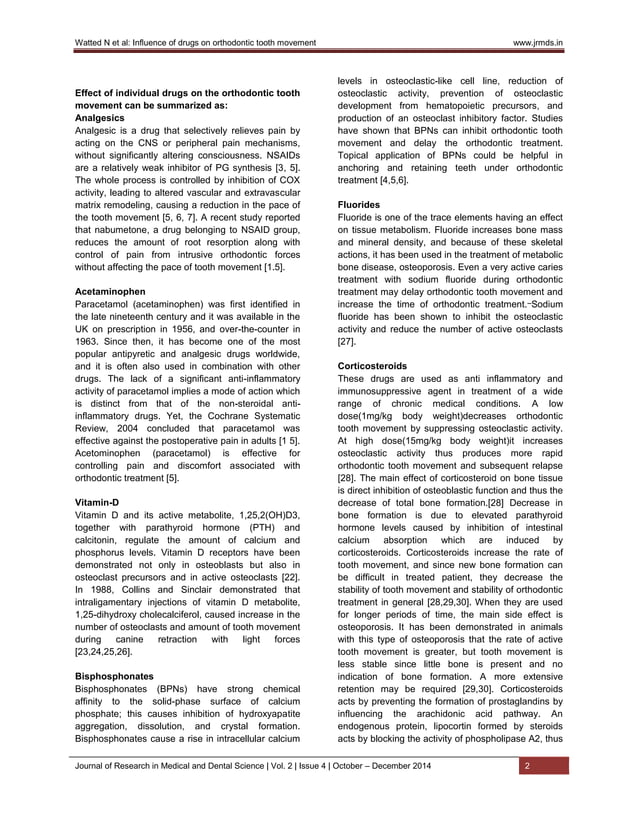 Influence of drugs on orthodontic tooth movement PDF
