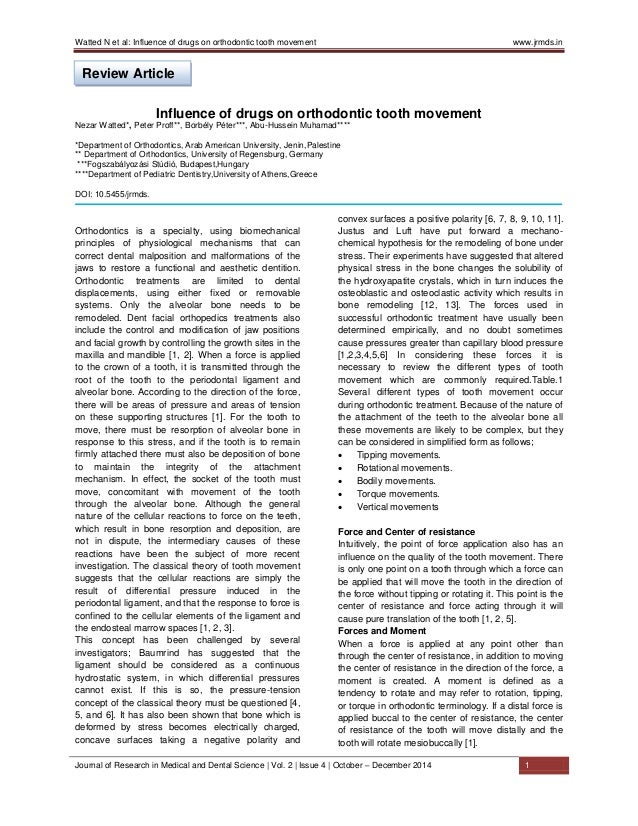 Influence of drugs on orthodontic tooth movement